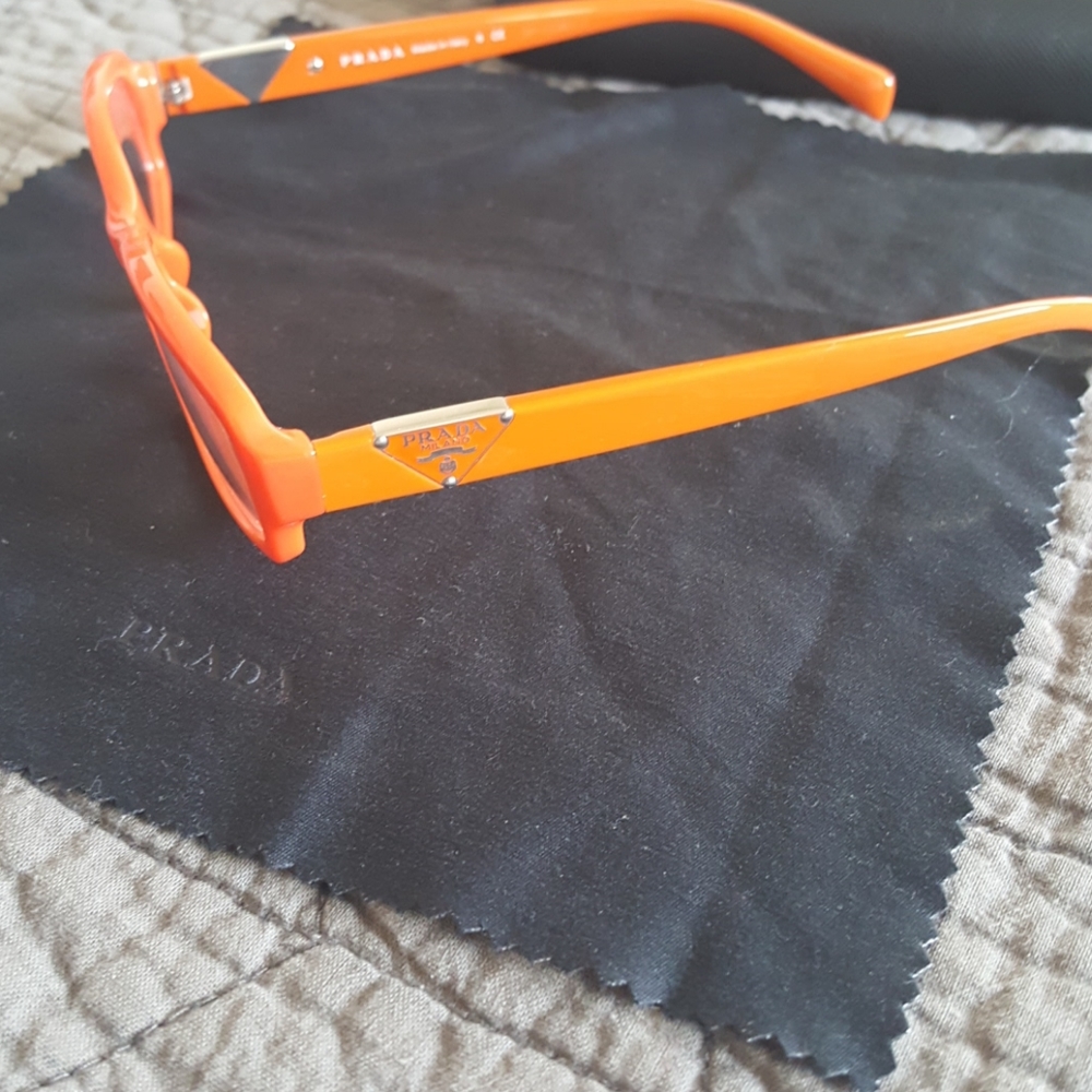 Prada eyeglasses with case and cleaning cloth